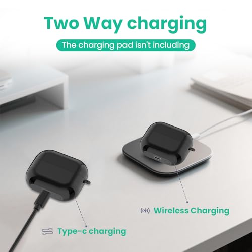 Charging Case Inended for Samsung Galaxy Buds 3 Pro,Replacement Charger Station with USB C Cable Wired Earbuds Charger Case Dock Stand Cradle Cover (Black) - color: Black