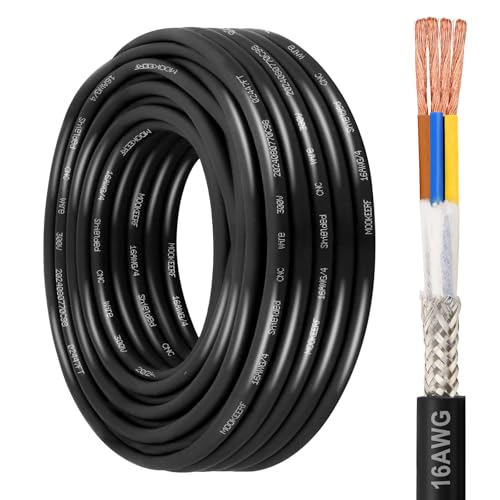 MOOKEERF 16/4 Shielded Wire 30FT,16AWG 4 Conductor Shielded Cable Stranded Pure Copper CNC Wire for CNC Router Machine,CNC VFD Spindle,3D Printer,Stepper Motor,Transformer,etc. - size: 30FT, style: 16AWG(4 Conductor)