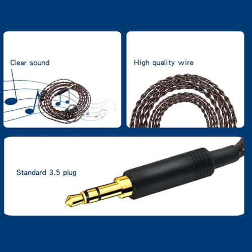 3.5mm to MMCX Woven Earphone Cable, Replacement Headphone Cable with Oxygen - Free Copper Core, Anti - Tangling Braided Design for SE535 UE900 TINHIFI T2 WESTONE ES10 and