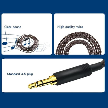 3.5mm to MMCX Woven Earphone Cable, Replacement Headphone Cable with Oxygen - Free Copper Core, Anti - Tangling Braided Design for SE535 UE900 TINHIFI T2 WESTONE ES10 and