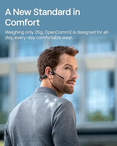 SHOKZ OpenComm2 Open-Ear Bluetooth Headset, Noise-Canceling Mic - style: OpenComm2