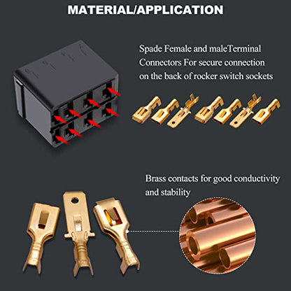 Twidec/150PCS 6.3mm Male Female Spade Connector Quick Splice Crimp Terminals Non Insulated Wire Connector for Electrical Wiring Relay Car Audio Speaker N-005-6.3 - size: 6.3mm Male+Female Kit