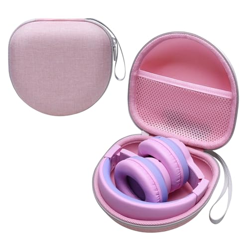 Kids Headphone Case for Acer/iClever/Candy Bila, Pink(Case Only) | for iClever BTH12/HS19/BTH22/BTH20/BTH18/BTH26, JBL Junior 320/320BT, MIDOLA, JoySpark, eKids, ADOOPE, JLab Kids Headphones - color: Pink