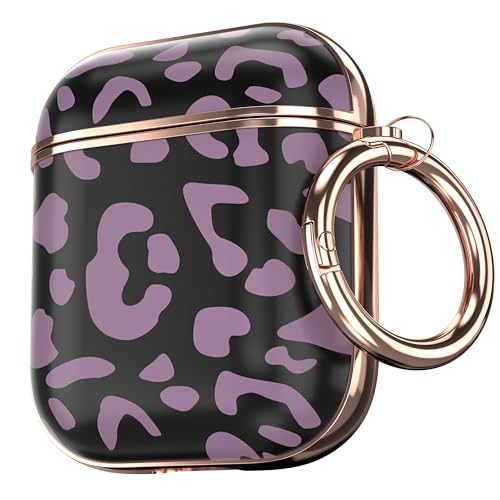 Maxjoy for AirPods 2 Case with Keychain for AirPods 2nd 1st Generation Charging Cover 2&1, Leopard Grey - color: Red + Grey