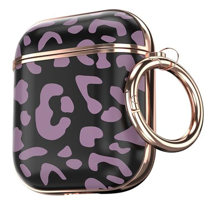 Maxjoy for AirPods 2 Case with Keychain for AirPods 2nd 1st Generation Charging Cover 2&1, Leopard Grey - color: Red + Grey