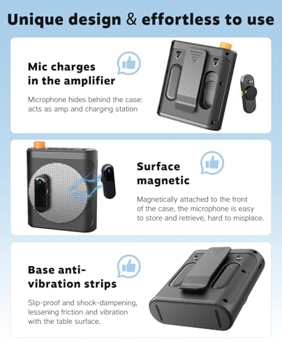 Tearstone Voice Amplifier for Teachers with Bluetooth, Dual Magnetic Mics | Portable Rechargeable Speaker with Clip-On Lapel Microphones for Classroom, Tour Guide, Public Speaking, Training (Black) - color: BLACK-M29-US