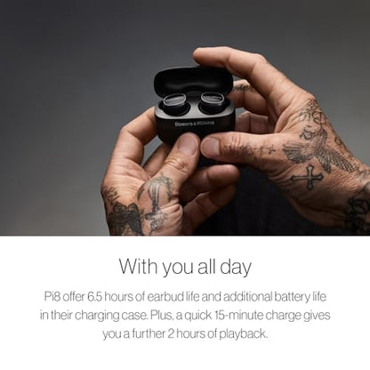Bowers & Wilkins Pi8 Wireless Earbuds with 3 Built-in Mics, Dark Burgundy - color: Dark Burgundy