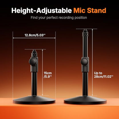 MAONO Desktop Mic Stand for PD200W/PD200X Microphone – Height Adjustable