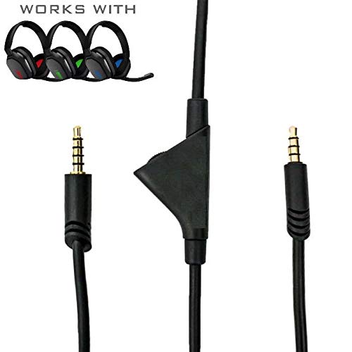 Replacement Headset Cable Cord Wire for Astro A10 A40 with Volume Control | 6FT Volume Control Audio Aux Cable Cord Wire for Astro A10 A40 Gaming Headsets, Xbox One Series X/S, PS4, & PS5 Controllers