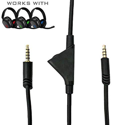 Replacement Headset Cable Cord Wire for Astro A10 A40 with Volume Control | 6FT Volume Control Audio Aux Cable Cord Wire for Astro A10 A40 Gaming Headsets, Xbox One Series X/S, PS4, & PS5 Controllers