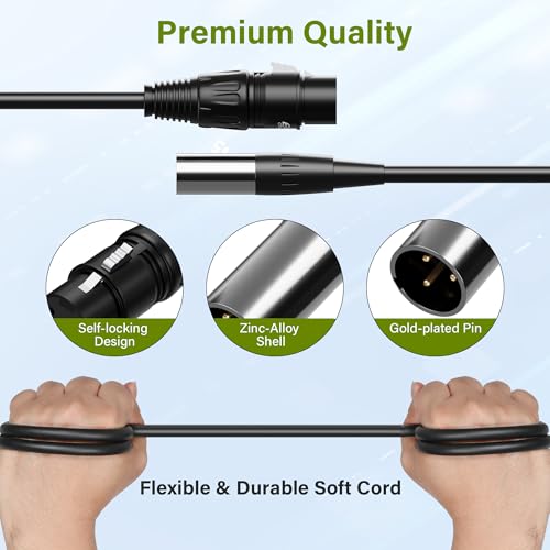 3 Pin Mini XLR Male to XLR Female Microphone Cable Adapter 3 Ft/2 Pack for Blackmagic Pocket Cinema Camera BMPCC Video Assist 4K Sharp 8K & C70, Pro Lapel Audio Replacement Cable - size: 3 FT, style: Male Mini XLR to Female XLR