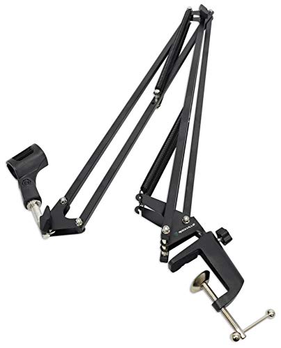 Rockville DMS30 40" Microphone Boom Arm for Studio Podcast with Desk Clamp | USB Mic Stand, Internal Springs, Steel Frame, Aluminum Alloy Clamp, Broadcasting, Fits Desks up to 2" Thick, ABS Mic Clip - size: 40"