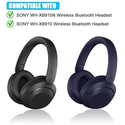 Replacement Ear Pads for Sony WH-XB910 XB910N Extra Bass Noise Cancelling Headphones, Headphones Ear Cushions, Headset Earpads, Ear Cups Cover (Black) - color: Black
