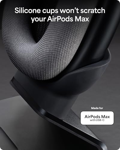 Mophie Max Dual Charging Stand for AirPods Max Headphones – Auto Sleep Mode, Premium Anti-Scratch Design, Magnetic USB-C for Effortless Alignment, Charges AirPods & Qi Devices