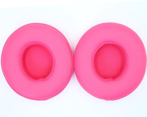 Headphone Replacement Ear Pad Cover Compatible with Beats by Dre Solo3 Solo2 Wired Wireless Headphones Protein Leather Memory Foam Headphone Cushion Ear Muffs-Twilight Red - color: Twilight Red