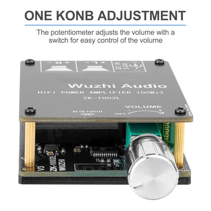 Mini Amplifier Board Bluetooth Amplifier 2.0 2X100W 5V-24V Audio Power Amplifier Module for Store Home Theater Speakers (ZK-1002L)