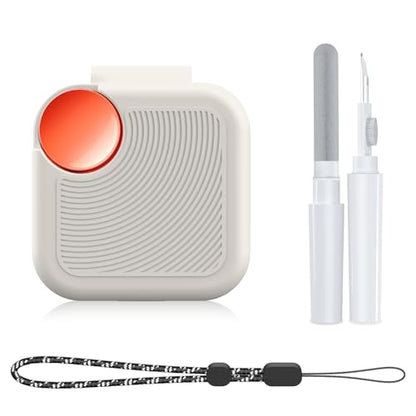 for CMF Buds/CMF Buds 2a Case with Cleaner Kit, Anti-Scratch Shockproof Silicone Protective Case with Lanyard Accessories,Front LED Visible(Off-White) - color: Off-White
