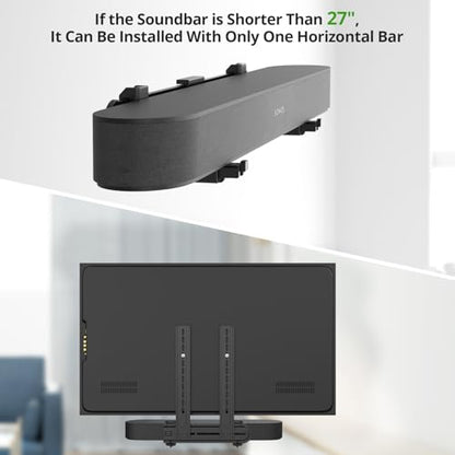 USX MOUNT Universal Soundbar Mount, Sound Bar TV Bracket for Soundbar with Speaker, Fits 2 Installation Options, Removable No-Slip Base Holder Extends 3.46”-6.06” - size: Soundbar Mount up to 13 lbs