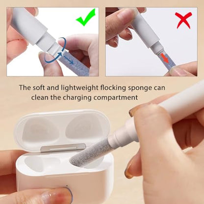 Cleaner Kit for Airpods,Earbuds Cleaning kit for Airpods Pro 1 2 3, Multi-Function Cleaning Tool with Brush for Wireless Earphones Bluetooth Headphones Camera and iPhone(White) - color: White