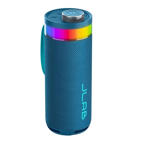 JLab, Go Party, Portable Bluetooth Speaker, Waterproof RGB LED, Navy - color: Navy