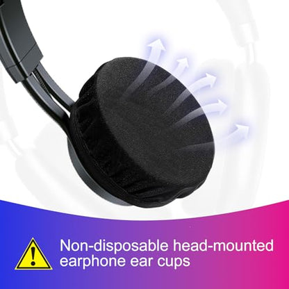 3 Pair Sheadphone Ear Covers, 3.9 Inch Breathable Stretchable Mesh Headphone Earpad Covers for Headphones, Washable Sweat-Prevention Protective Earpads for 3.5-4.3" Ear Cups (Black)