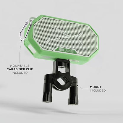 Altec Lansing Portable Bluetooth Speaker HYDRAMINI 2.0, IP67 Waterproof, Portable Speaker, 12h Playtime, Wireless Pairing, USB-C Quick Charge, Magnetic Bluetooth, Voice Assistant Integration - color: Sport Green/White
