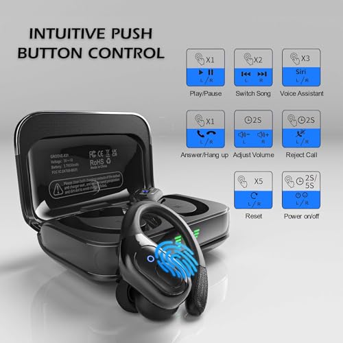 Groove Wireless Bluetooth Earbuds with Charging Case | Wireless Sports Earbuds | Running Ear Phones | Black Electronics - color: Black