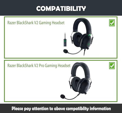 BlackShark V2 Earpads Replacement for Razer BlackShark V2/BlackShark V2 Pro Gaming Headset Ear Cushions with Cooling Gel Layer and Memory Foam