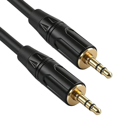 Male to Male 3.5 mm Audio Cable with Gold-Plated Aux Cord for Headphones, Car,loptop， TV, iPhone ， Stereo Speaker & More (Black, 3 FT) - size: 3 FT