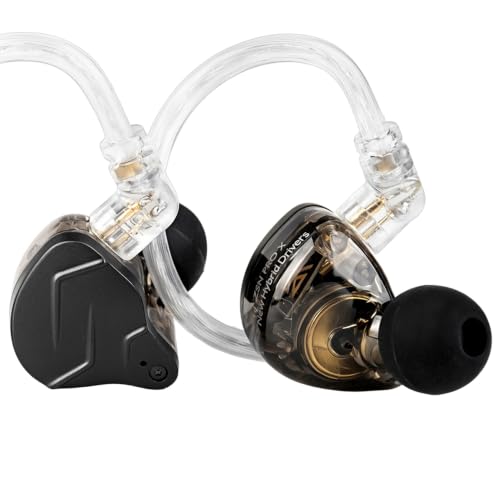 KZ ZSN PRO X Gaming Earbuds in Ear Monitor Headphones, High Fidelity IEMS Earphones, Hybrid Dual Driver Wired Earbuds with 1BA 1DD Detachable Tangle-Free Cable for Computer Tablet (Black, without Mic) - color: Black, style: without mic