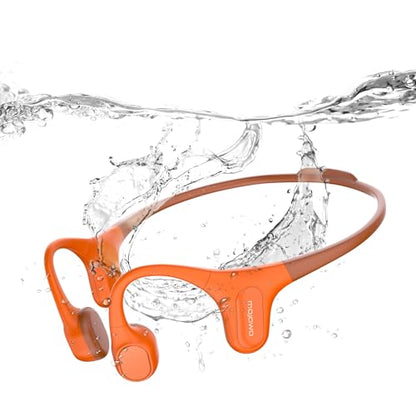 mojawa Run Plus Bone Conduction Headphones, IP68 Waterproof, 32GB MP3 - color: Orange