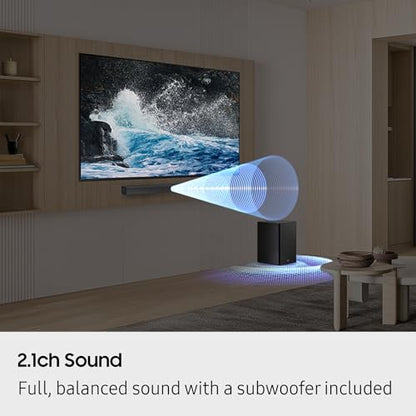 Samsung B-Series Soundbar HW-B550F 2.1 ch DTS Virtual:X Soundbar with Subwoofer (2025 Model) Voice Enhance Mode, Bass Boost, Adaptive Sound - style: HW-B550F