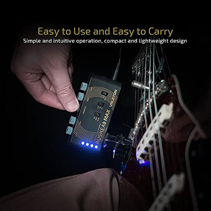 Valeton Rushead Max USB Chargable Portable Pocket Guitar Bass Headphone Amp Carry-On Bedroom Plug-In Multi-Effects - color: Guitar
