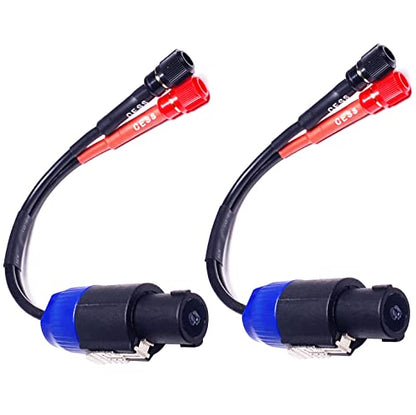 CNCESS Speakon Plug to Female Banana Jack Speaker Cable, 2 Pack | Binding post, Accept Banana Plug, Spade Fork, Bare Wire