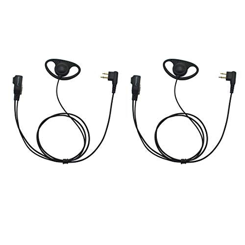 D Shape Clip-Ear Headset Earpiece PTT with Mic Compatible with Motorola Two-Way Radio CLS1410 RMM2050 GP300 CP200 PR400 CLS1110 (2 Pcs) - size: 2 Pcs