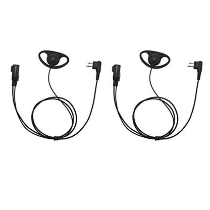 D Shape Clip-Ear Headset Earpiece PTT with Mic Compatible with Motorola Two-Way Radio CLS1410 RMM2050 GP300 CP200 PR400 CLS1110 (2 Pcs) - size: 2 Pcs