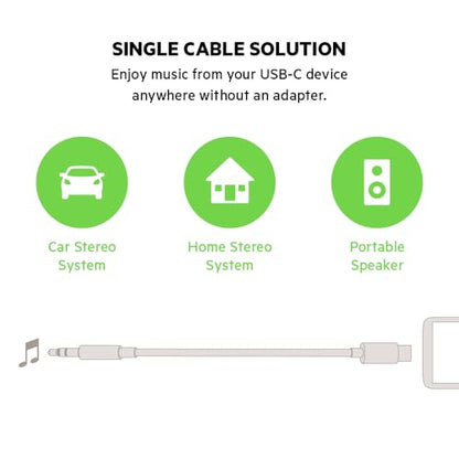 Belkin Lightning to 3.5mm Audio Cable, 6ft, White | Connects iPhone to wired headphones, speakers, or car stereo, MFi certified, aux input, travel-friendly - color: White, size: 6'