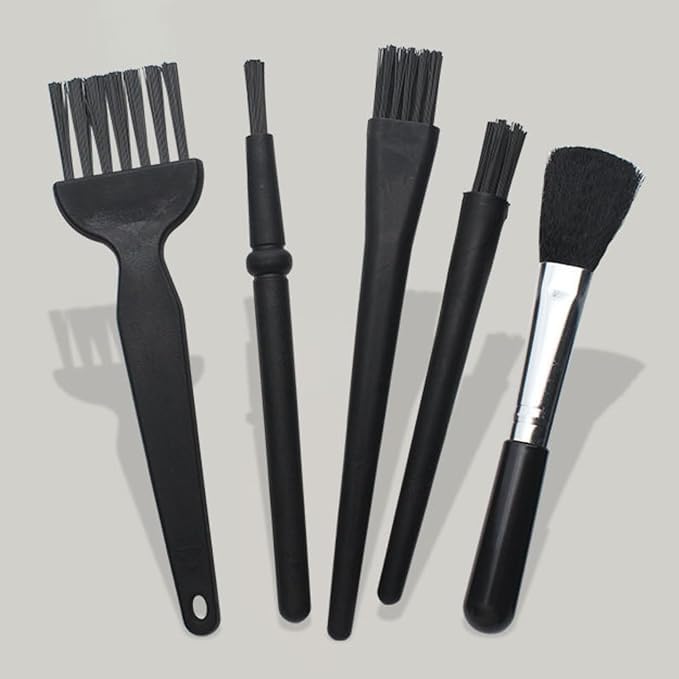 5-Piece Keyboard Cleaning Brush Set - Anti-Static Dusting Brushes for Computer, Laptop, Car Interior & Small Electronics - Portable Mini Brushes with Plastic Handle