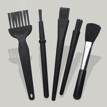 5-Piece Keyboard Cleaning Brush Set - Anti-Static Dusting Brushes for Computer, Laptop, Car Interior & Small Electronics - Portable Mini Brushes with Plastic Handle