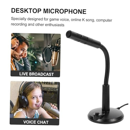 OSALADI USB Microphone with Base for Laptop and Desktop Compact Condenser Mic with Sound High Sensitivity for Streaming Chatting and Recording