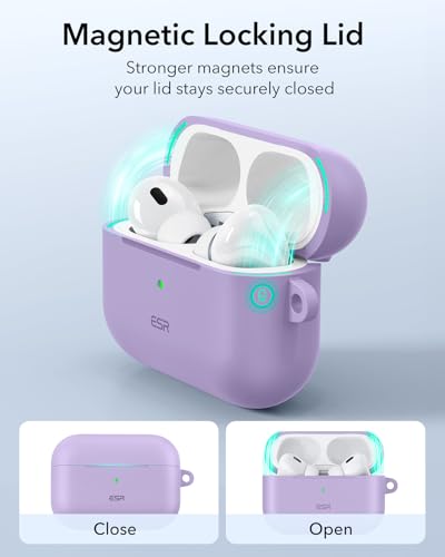 ESR for Airpods Pro 2 Case (HaloLock), Compatible with MagSafe, Purple - color: Purple