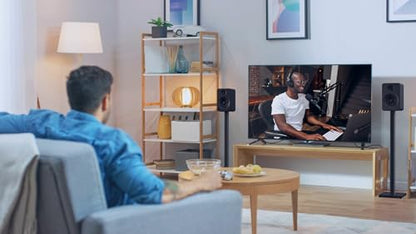 Kanto ST34 34” Universal Floor Speaker Stands for Bookshelf Speakers up to 30 lbs | Improved Sound | Hidden Cable Management | Timeless Design, | Pair | Black Steel w/Black MDF Base - size: 34 Inches- Black