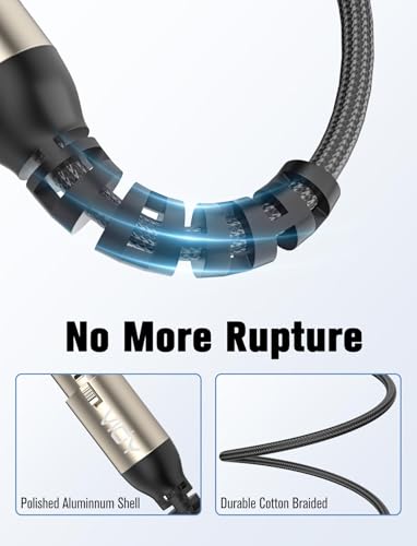 VIOY XLR to 3.5mm Cable 10 FT, 1/8 TRS Male to XLR Female Unbalanced Cord | Multi-layer shielding noise reduction, braided xlr extension mic audio cord for mixer, recorder, amplifier, sound board - size: 10FT