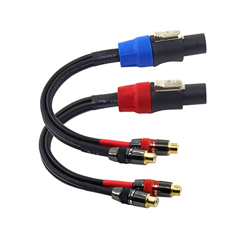 WJSTN Speak-on 4-Pole to Dual RCA Break Out Splitter Cable Speakon Splitter Cable,for Speaker (Speakon to RCA) - style: Speakon to RCA