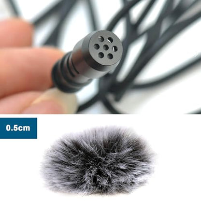 ECSiNG 2pcs Lavalier Microphone Furry Wind Muff Compatible with Diameter of 0.5-1.2cm Clip-on Lavalier Microphones (0.5cm) - size: 0.5-1.2cm