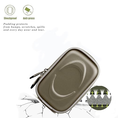 Vangoddy Hard Shell EVA Carrying Case with Carabiner and Dual Zipper for Hearing Aids, In-Ear Monitors, Small Medical Devices, Earbuds and Accessories - Gun Metal - color: Gun Metal