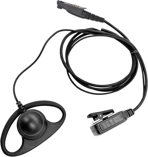 WODASEN Walkie Talkie Earpiece with Mic C-Swivel D-Ring G-Shaped Hook Two Way Radio Headset for Ailunce HD1 HD2 HA1G GP328plus EX500 RT47 RT47V RT48 RT29 NR30 RB23 Radios (D-Ring) - style: D-ring