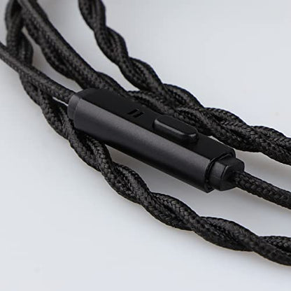 Linsoul Tripowin Zombur 4N OFC in Ear Monitor Cable, 3.5mm Plug, 1.25m | High Purity Oxygen Free Cable HiFi Wired IEM Cable, Cotton Yarn Outer Layer, for Musician Audiophile, w/ Mic, MMCX - size: MMCX, style: With Mic