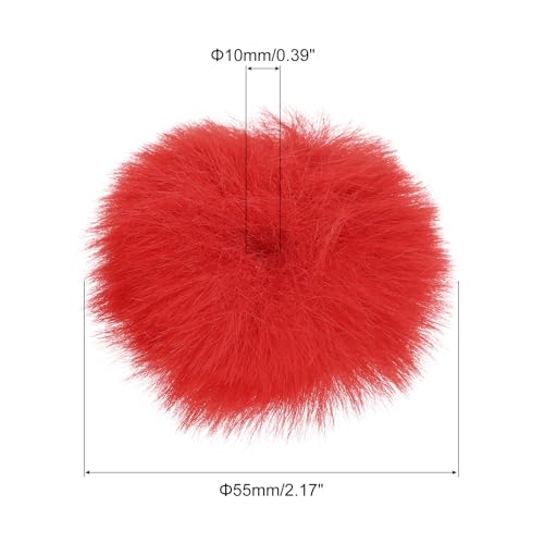 MECCANIXITY Furry Microphone Windscreen 10mm x 55mm Mic Cover Windshield for Indoor Outdoor Microphone Red 5 Pack - color: Red