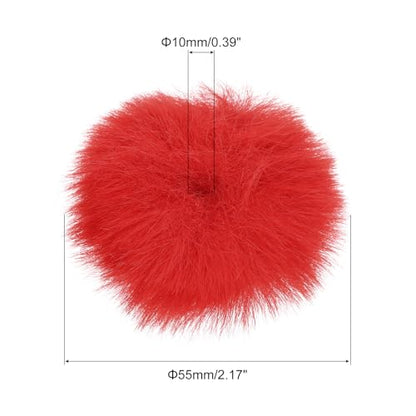 MECCANIXITY Furry Microphone Windscreen 10mm x 55mm Mic Cover Windshield for Indoor Outdoor Microphone Red 5 Pack - color: Red